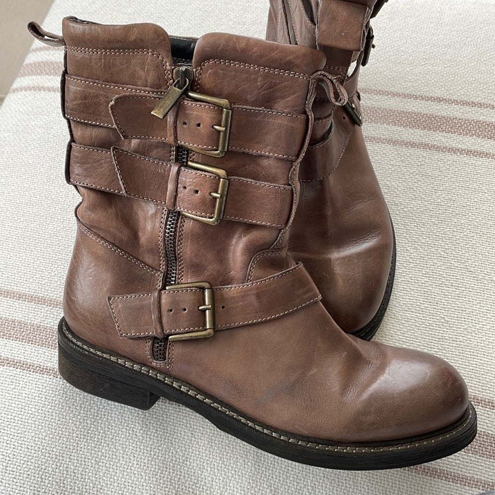 Latitude Femme Leather Motot Boots